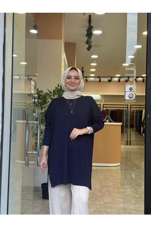 NİSA TRİKO TUNİK - LACİVERT - STD