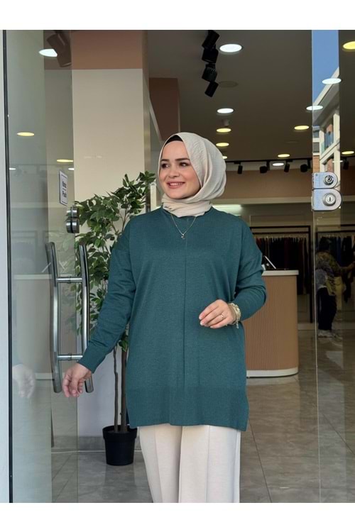 NİSA TRİKO TUNİK - ZÜMRÜT YEŞİLİ - STD