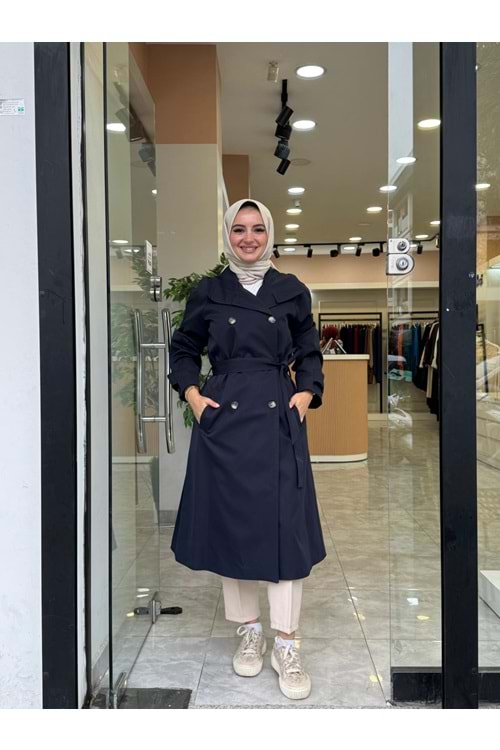 LOVE TRENCH - LACİVERT - STD