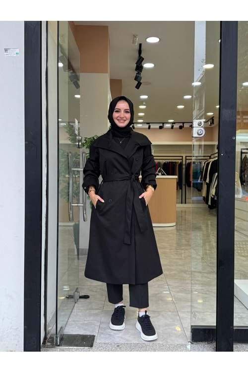 LOVE TRENCH - SİYAH - STD