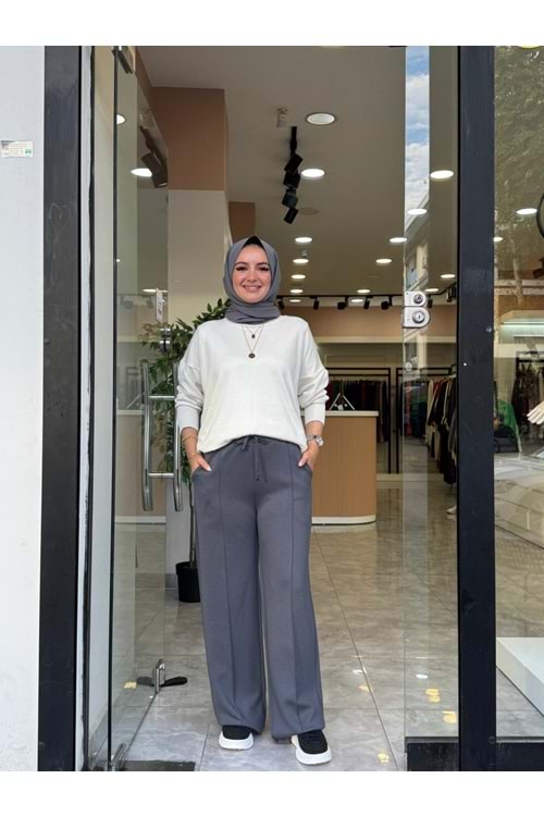 OYŞO ÇİMALI PANTOLON - GRİ - L