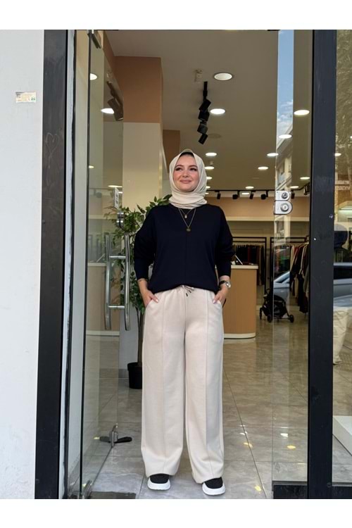 OYŞO ÇİMALI PANTOLON - KREM - S-M