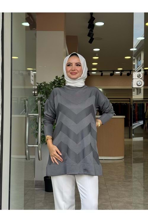 ZİKZAK TUNİK - GRİ - STD