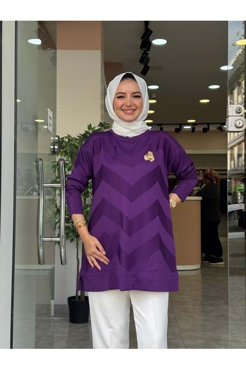 ZİKZAK TUNİK - MOR - STD