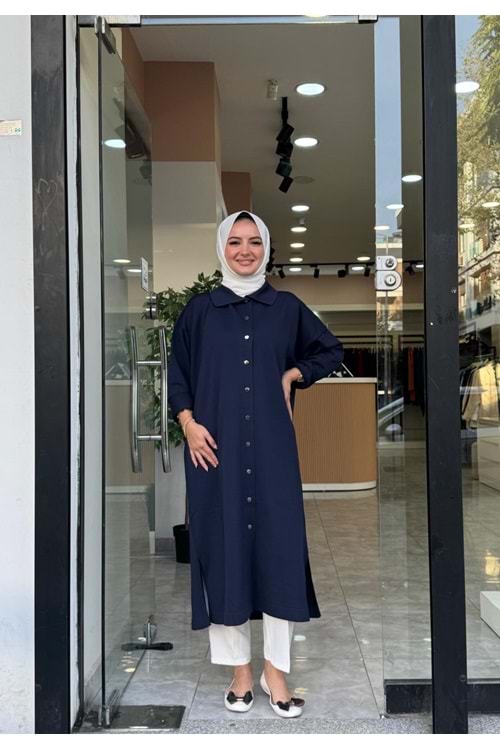 UZUN MERSERİZE HIRKA - LACİVERT - STD