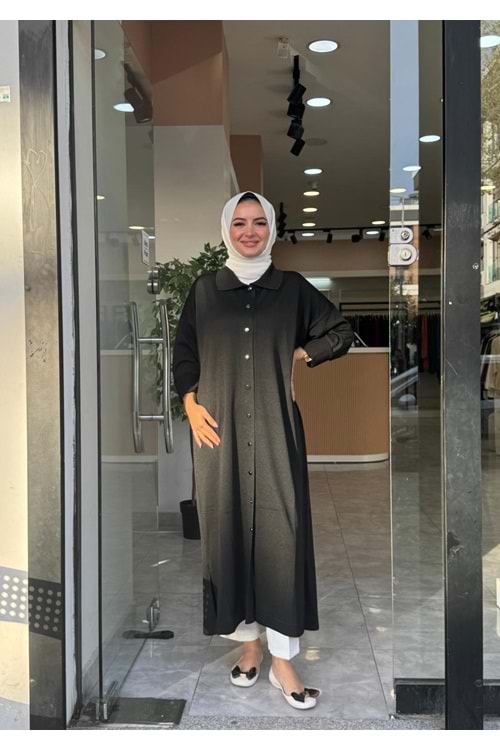 UZUN MERSERİZE HIRKA - SİYAH - STD