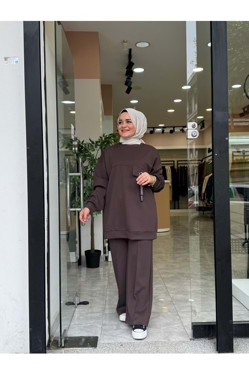 AYNUR TAKIM - KAHVERENGİ - L-XL