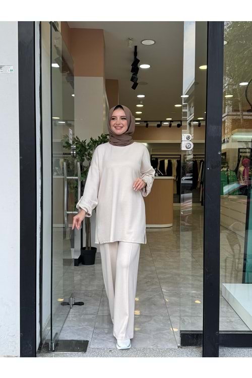 KOL DÜĞME TAKIM - KREM - 2