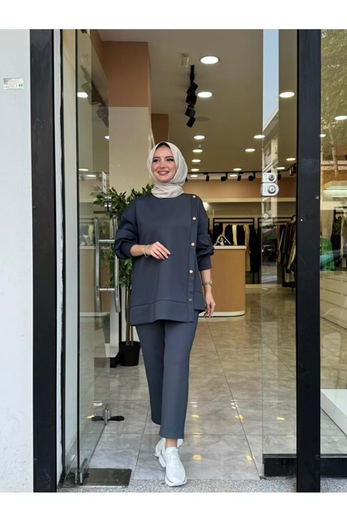 SCUBA DÜĞMELİ TAKIM - GRİ - 2