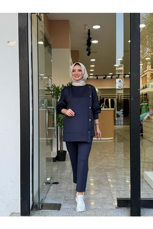 SCUBA DÜĞMELİ TAKIM - LACİVERT - 1