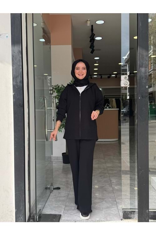 MERSERİZ FERMUARLI TAKIM - SİYAH - STD