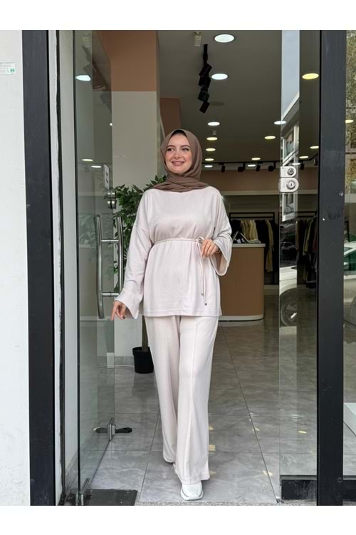 BEL BAĞLAMALI TAKIM - KREM - S-M