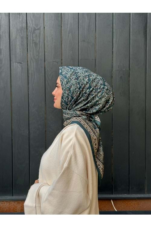 ETNİK EŞARP - PETROL YEŞİLİ - STD