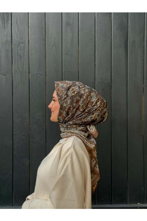 ETNİK EŞARP - ZEYTİN YEŞİLİ - STD