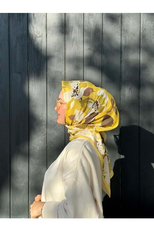 ÇİÇEK EŞARP - SARI - STD