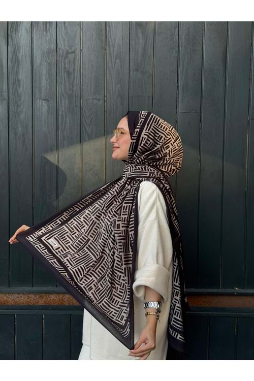 ÇİZGİ ŞAL - SİYAH - STD