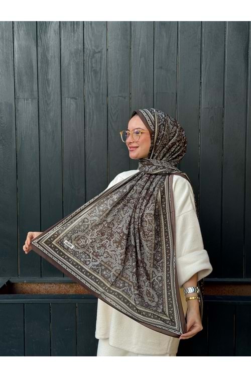 ETNİK ŞAL - KAHVERENGİ - STD