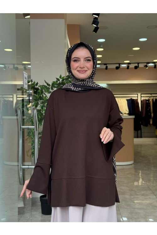 YIRTMAÇ SWEAT - KAHVERENGİ - S-M