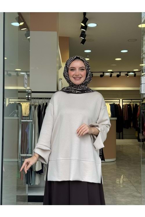 YIRTMAÇ SWEAT - KREM - L-XL