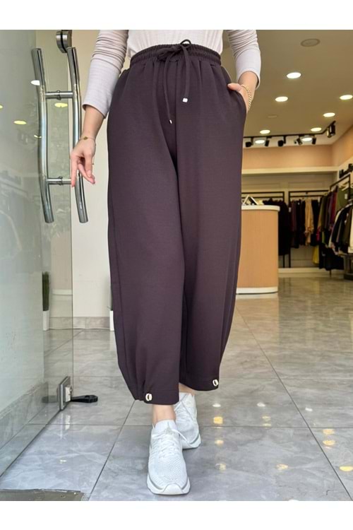 OYŞO PAÇA DÜĞMELİ PANTOLON - KAHVERENGİ - L-XL