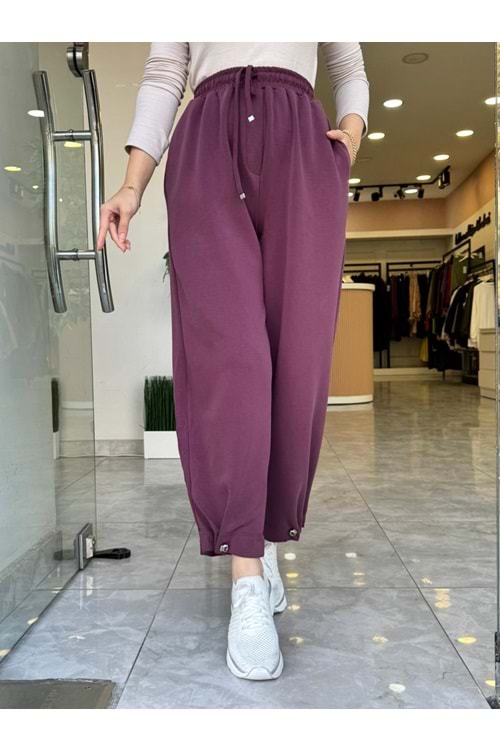 OYŞO PAÇA DÜĞMELİ PANTOLON - MÜRDÜM - L-XL