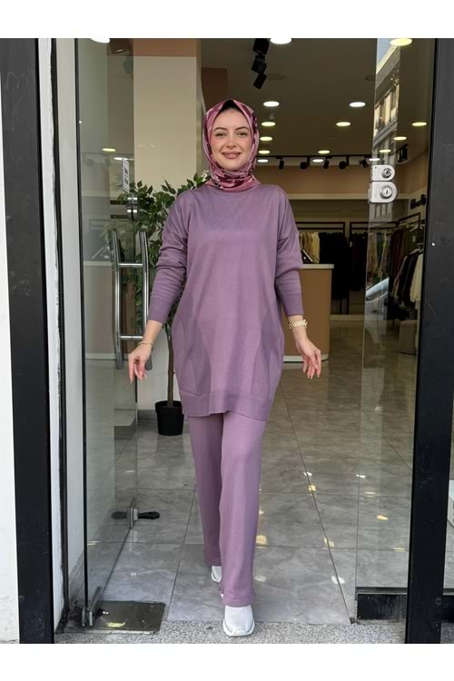 TRİKO DÜZ TAKIM - GÜL KURUSU - STD