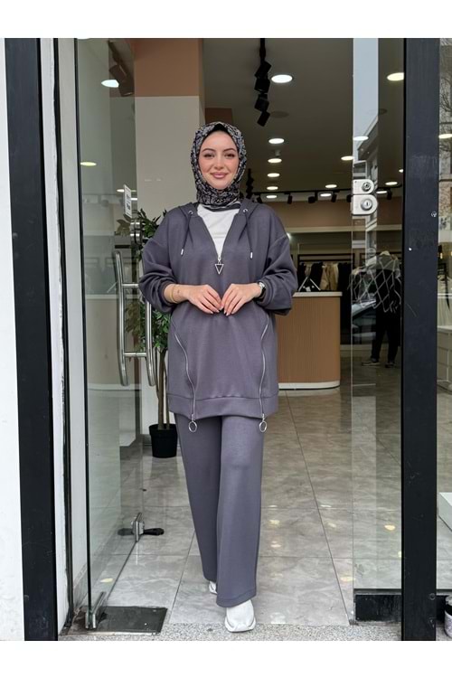 ÜÇ FERMUARLI TAKIM - ANTRASİT GRİ - L-XL