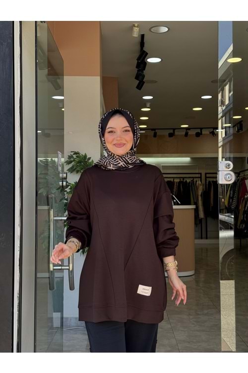ÜÇGEN SWEAT - KAHVERENGİ - L-XL