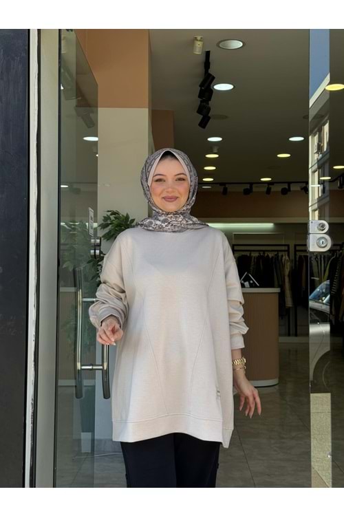 ÜÇGEN SWEAT - KREM - L-XL