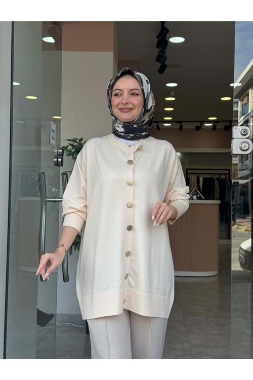 EMİNE MERSERİZE HIRKA - EKRU - STD