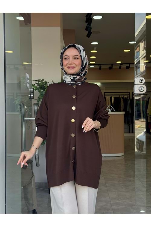 EMİNE MERSERİZE HIRKA - KAHVE - STD