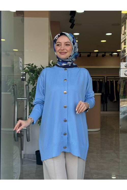 EMİNE MERSERİZE HIRKA - MAVİ - STD