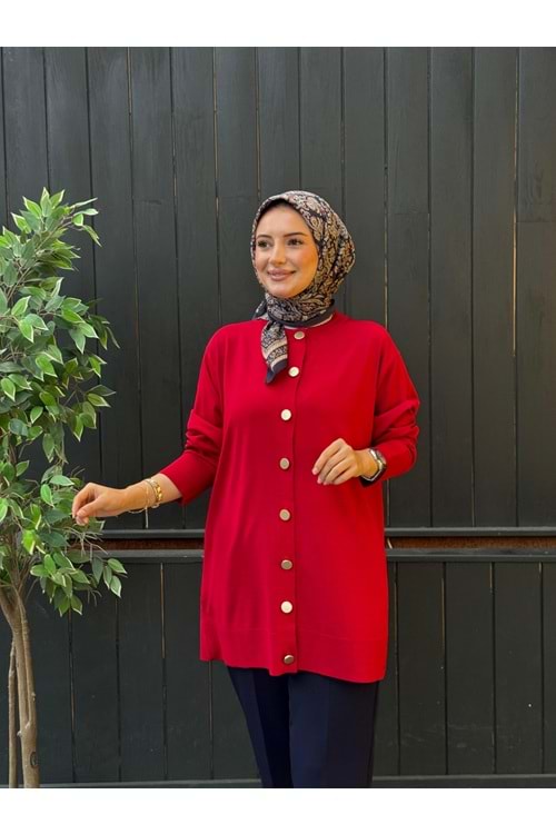 EMİNE MERSERİZE HIRKA - KIRMIZI - STD