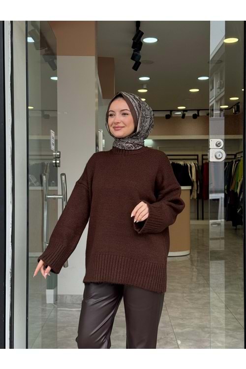 NİL TRİKO KAZAK - KAHVE - STD