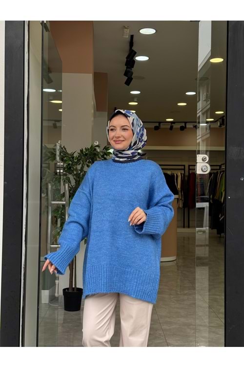 NİL TRİKO KAZAK - MAVİ - STD