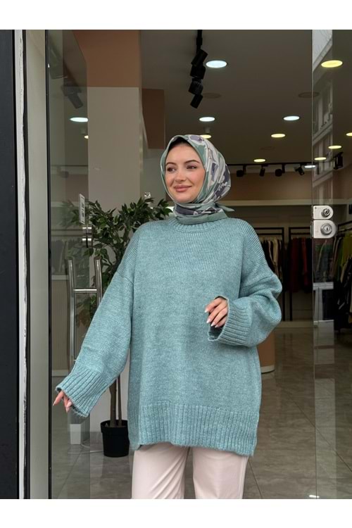 NİL TRİKO KAZAK - SU YEŞİLİ - STD