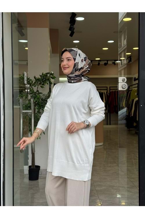TWİN MERSERİZE TUNİK - BEYAZ - STD