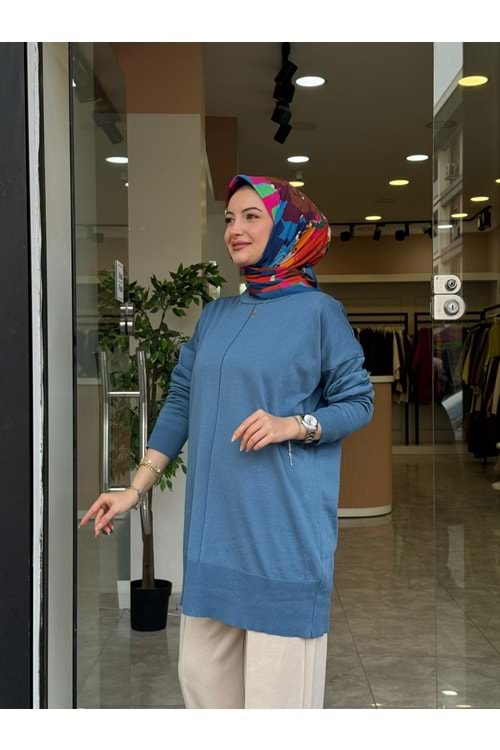 TWİN MERSERİZE TUNİK - MAVİ - STD