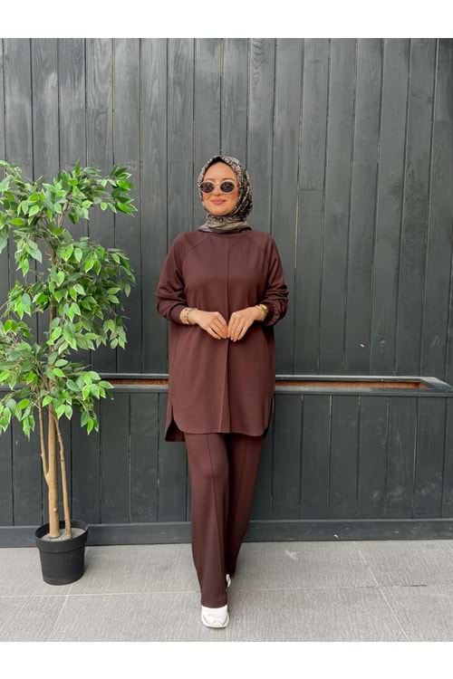 YAZ ÇİMALI TAKIM - KAHVERENGİ - S-M
