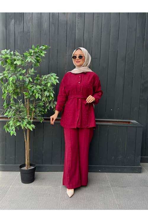 VELVET TAKIM - BORDO - S-M