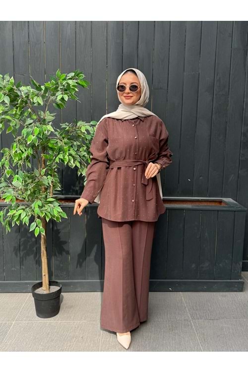 VELVET TAKIM - KAHVERENGİ - L-XL