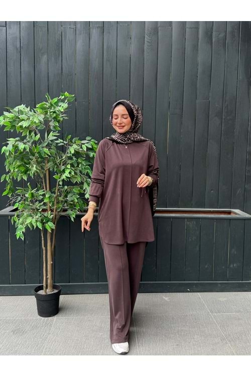 PİKE ÇİMALI TAKIM - KAHVERENGİ - S-M