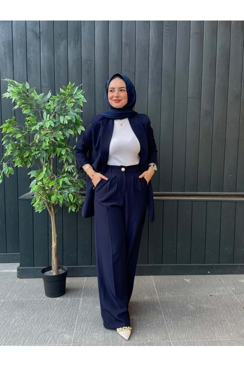 PALAZZO PANTOLON - LACİVERT - 1