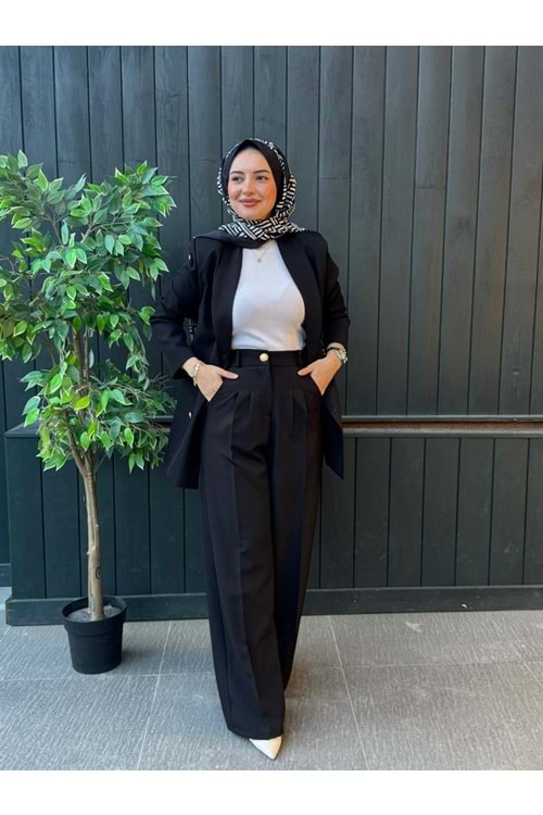 PALAZZO PANTOLON - SİYAH - 1