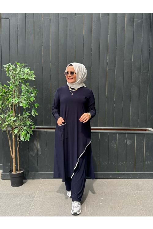 SİM GARNİ DETAYLI TAKIM - LACİVERT - 1