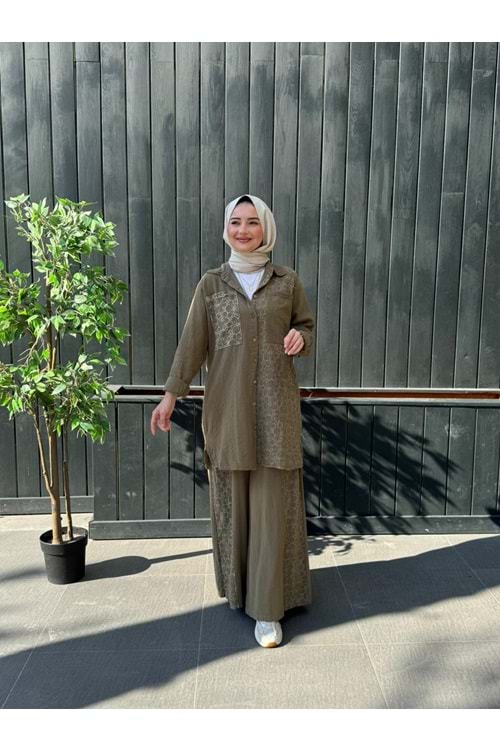 NAKIŞ KETEN TAKIM - YEŞİL - 1