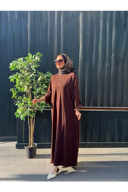 GÜN OYŞO ELBİSE - ACI KAHVE - L-XL