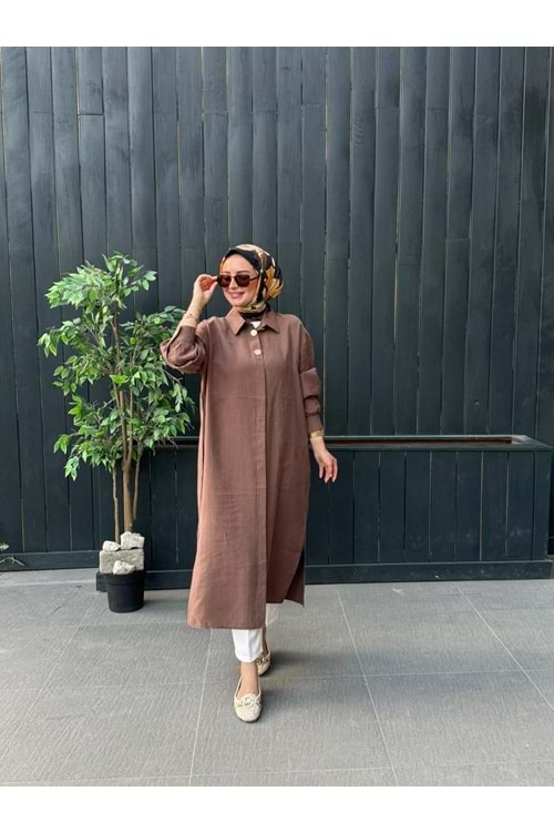 HOBİ GÖMLEK - KAHVERENGİ - L-XL