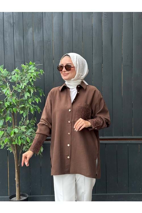SIRMA GÖMLEK - KAHVE - L-XL