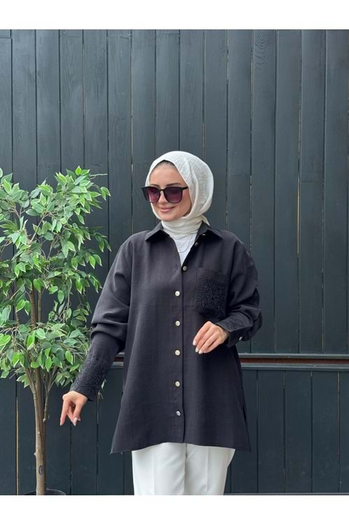 SIRMA GÖMLEK - SİYAH - L-XL